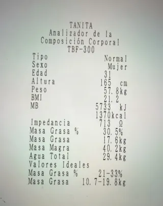 Analizador Composición Corporal Tanita TBF-300
