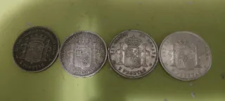 4 Monedas Plata 5 Pesetas
