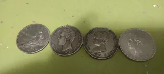 4 Monedas Plata 5 Pesetas