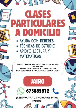 Clases particulares a domicilio en Utrera.