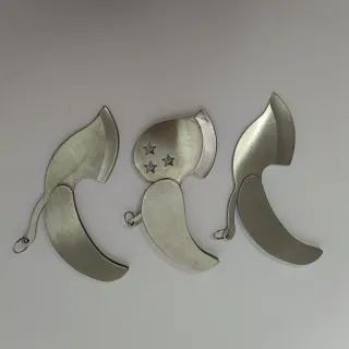 Set 3 coltellini foglia acciaio inox