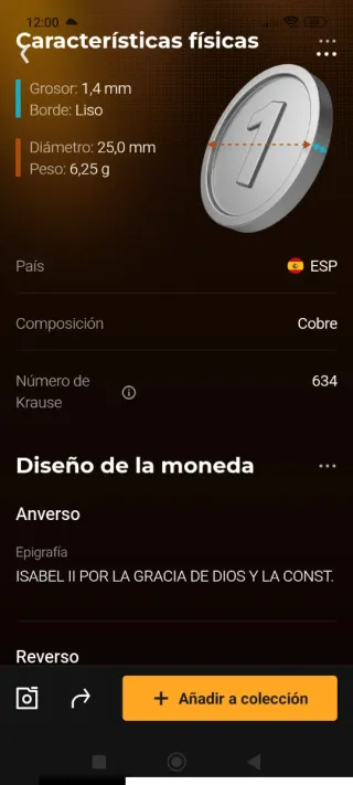 Moneda 1868 antigua Isabel II 2,5 céntimos de Real