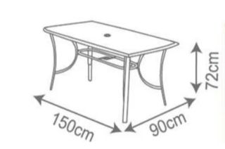 Conjunto mesa y sillas jardín cristal