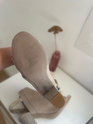 Botines tacón ante beige Salsa