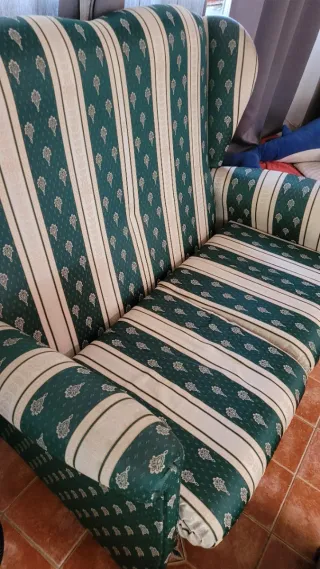 Sofá orejero 2 plazas tela