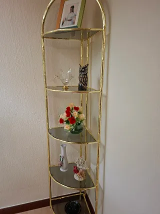 Mueble de salón madera y cristal