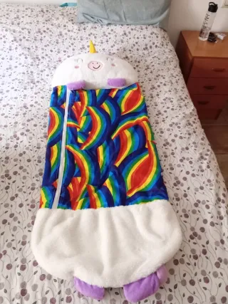 Saco dormir unicornio arcoíris infantil