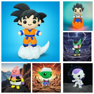 Muñecos Dragon Ball estilo ganchillo