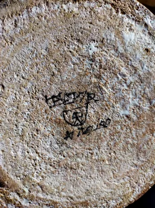 Jarra cerámica antigua decorada Talavera