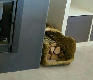 Leñero rectangular esparto