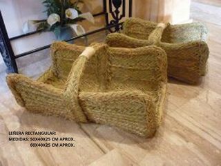 Leñero rectangular esparto