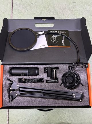 Micrófono Krom Kapsule Streaming Negro/Naranja