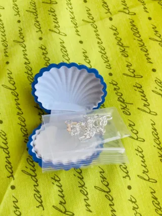 Pulsera de plata con joyero azul