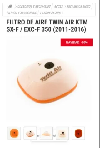 Filtro de aire Twin Air KTM SX-F/EXC-F 350