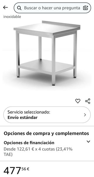 Mesa profesional Hendi hostelería 80x70x85cm