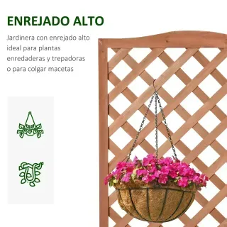 Jardinera Madera con Enrejado