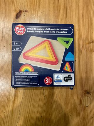 Puzzle de madera Montessori Triángulo Colores