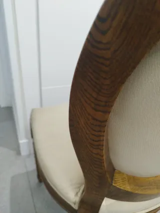 2 Sillas de madera estilo Luis XVI