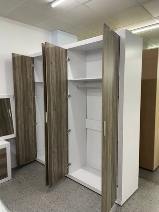 Armario 4 puertas blanco y roble- envio gratis