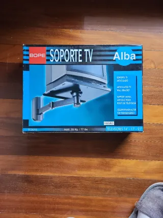 Soporte TV pared, brazo articulado negro Alba