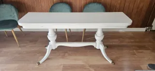 Mesa de comedor plegable blanca