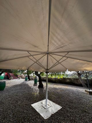 Sombrilla impermeable con bajantes transparentes