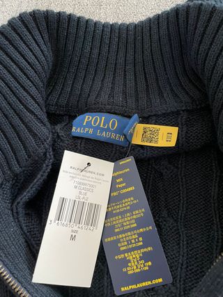 Maglione Polo Ralph Lauren Uomo Zip Blu