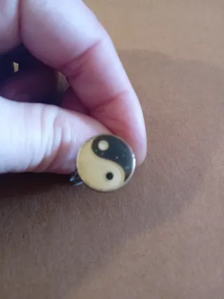 Anello Yin Yang Acciaio Argento