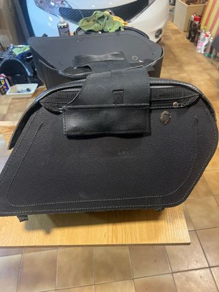 Alforjas Moto Custom Piel Negra