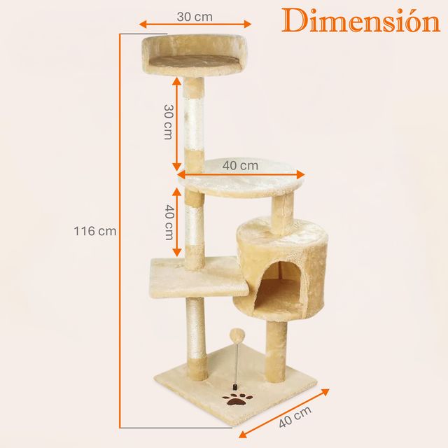 Árbol Rascador para Gatos Beige