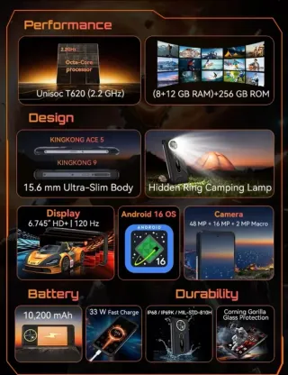 Cubot KingKong Ace 5 Nero/Giallo