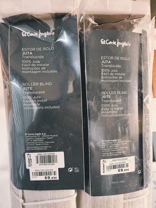 EN CAJA - Estor Yute El Corte Inglés Beige