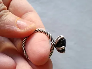 Anillo Pandora Flor Negra Plata