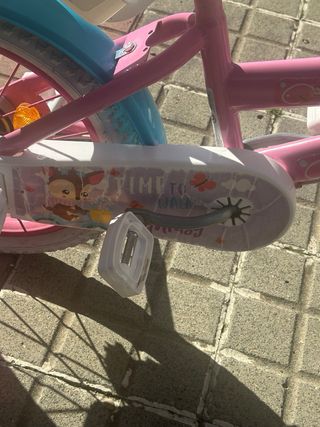 Bicicleta niña 14 pulgadas rosa y turquesa