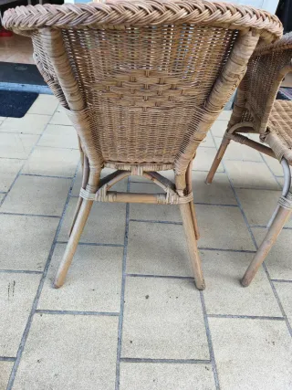 2 Sillas Ratán y bambú