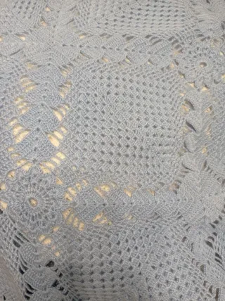 Oferta !! Colcha tejida a mano azul