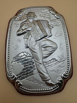 Set 4 Quadri Argento 850 Sbalzato Antichi Mestieri