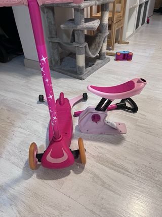 Patinete infantil rosa 3 en 1