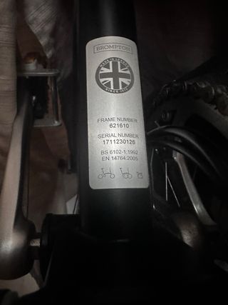 Bicicleta pieghevole Brompton (Nera)