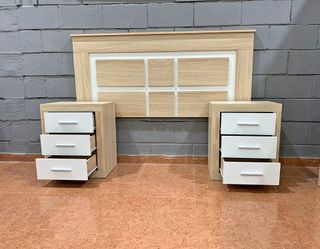 Conjunto dormitorio cabecero y mesitas