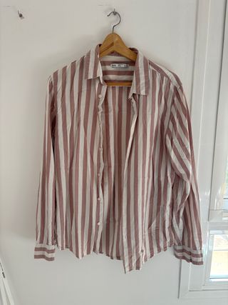 Camisa Rayas Rosa y Blanca