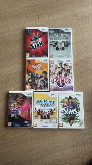 Lote juegos wii 180€, juegos sueltos 7€ cada uno