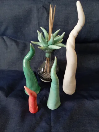 Set Corni Profumatore Ceramica Vetro