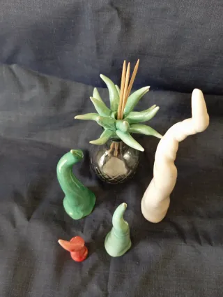 Set Corni Profumatore Ceramica Vetro