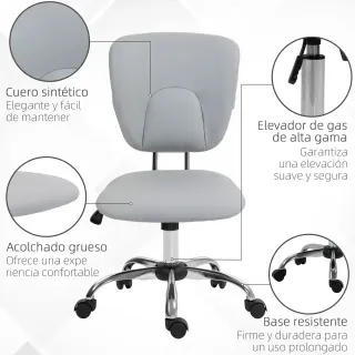 Silla de oficina giratoria gris