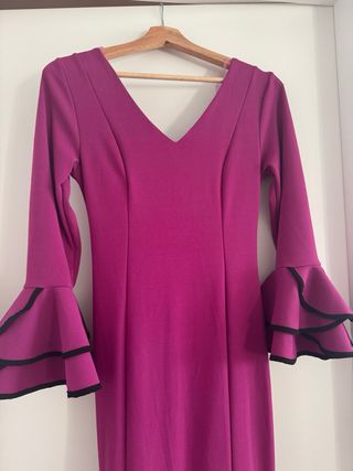 Vestido Flamenca Morado con Volantes