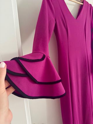 Vestido Flamenca Morado con Volantes