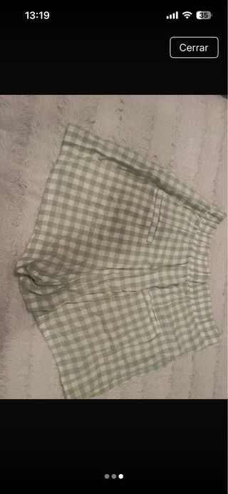 Falda pantalón cuadros verde