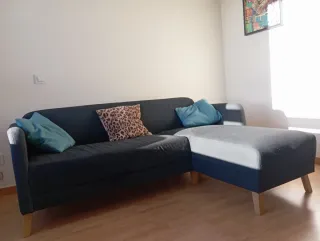 Sofá chaise longue 3 plazas negro