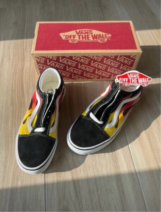 Vans Old Skool fiamme nere multicolor